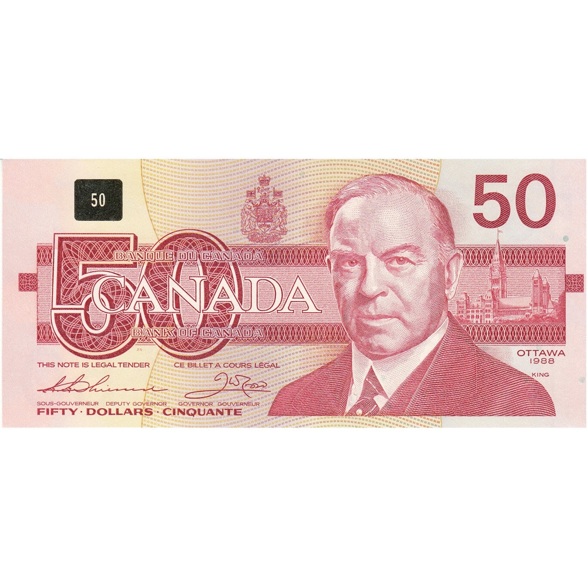 BC-59a 1988 Canada $50 Thiessen-Crow, FHF, Uncirculated (MS60)