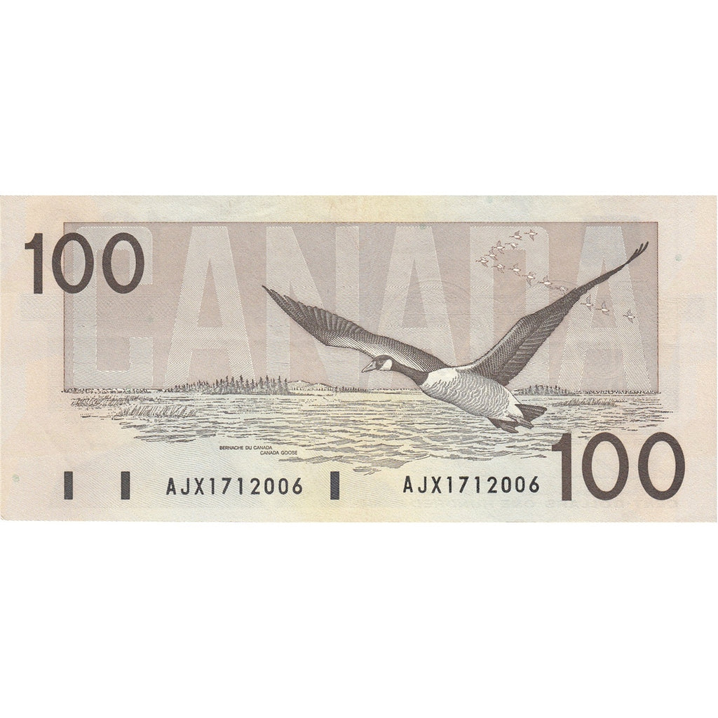 BC-60aA 1988 Canada $100 Thiessen-Crow, AJX with Hidden BPN, VF-EF (VF30)