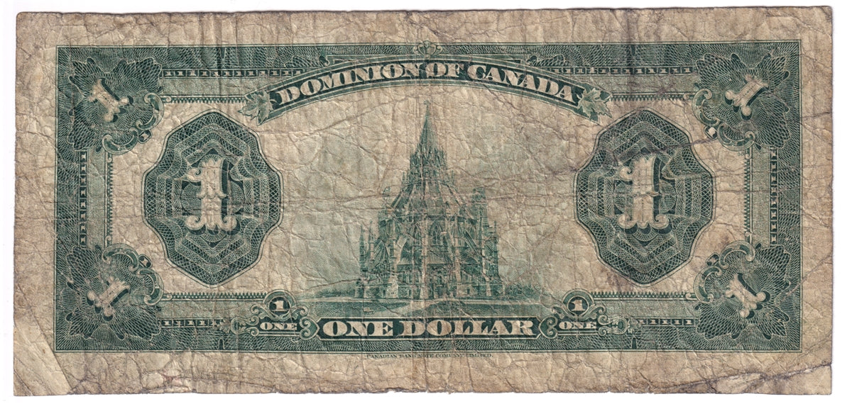 DC-25b 1923 Dominion $1 McCavour-Saunders, Red Seal 1, G-VG (G6)