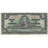 BC-21c 1937 Canada $1 Gordon-Towers, W/L, VF-EF (VF30)