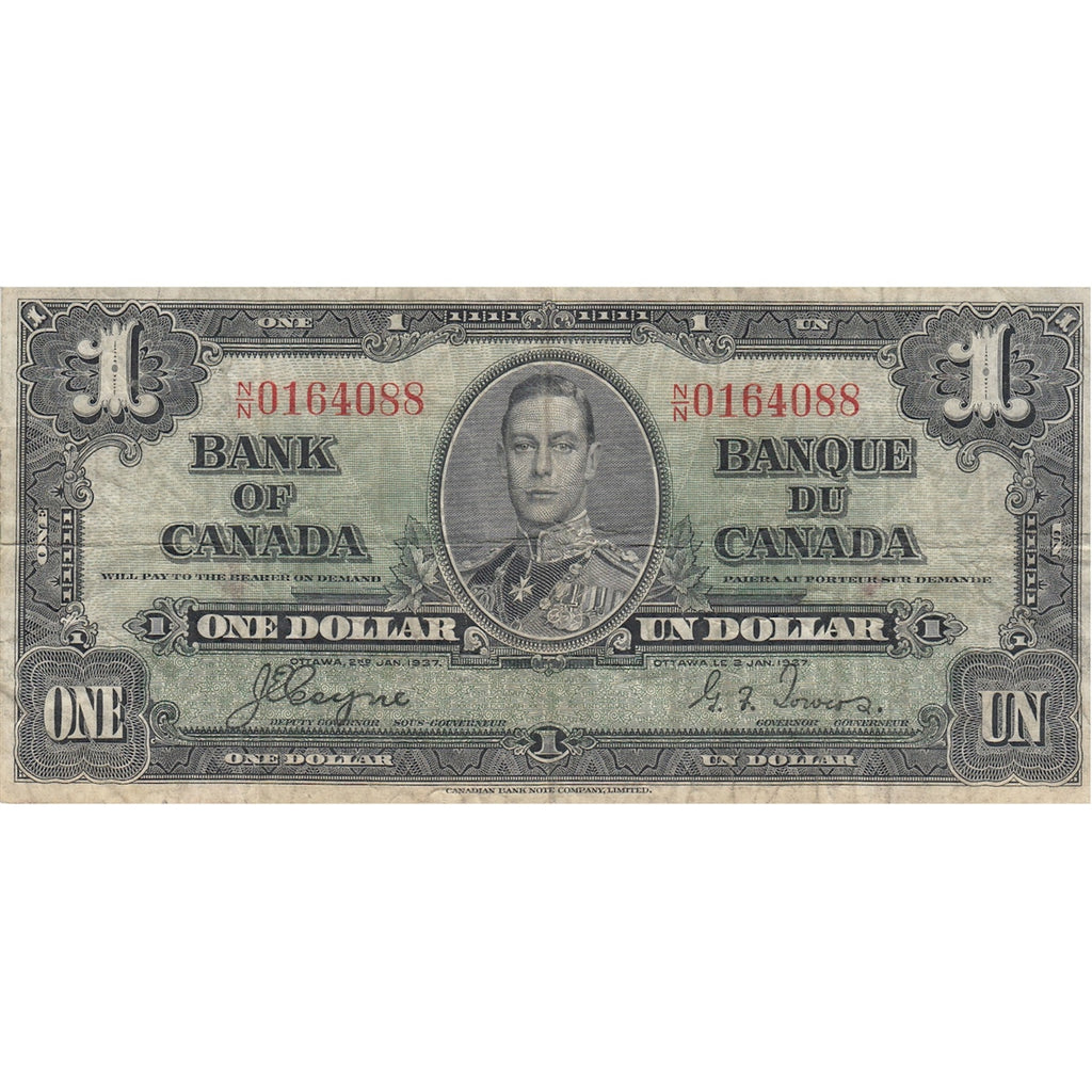 BC-21d 1937 Canada $1 Coyne-Towers, N/N, Fine (F12)