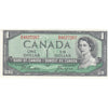 BC-37a-i 1954 Canada $1 Beattie-Coyne, B/M, Almost Uncirculated (AU50)