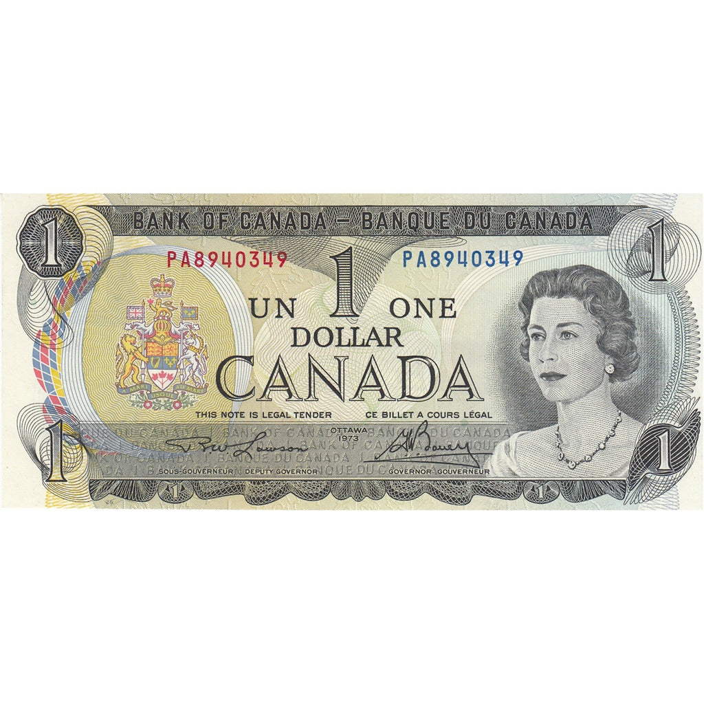 BC-46a 1973 Canada $1 Lawson-Bouey, PA, AU-UNC (AU55)
