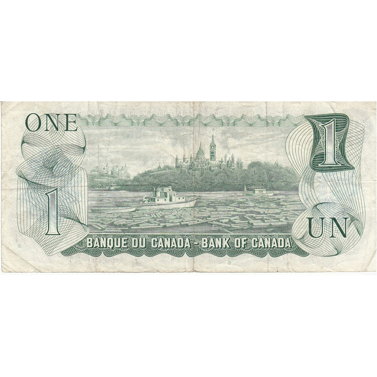 BC-46aA-i 1973 Canada $1 Lawson-Bouey, EAX, Steel Engraved, VG-F (VG10)
