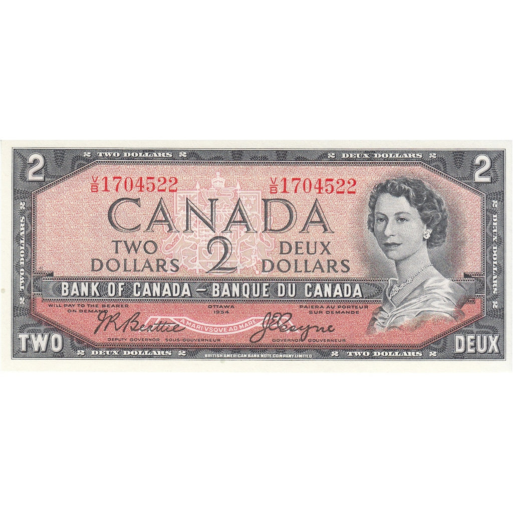BC-38a 1954 Canada $2 Beattie-Coyne, V/B, Choice Uncirculated (CUNC63)