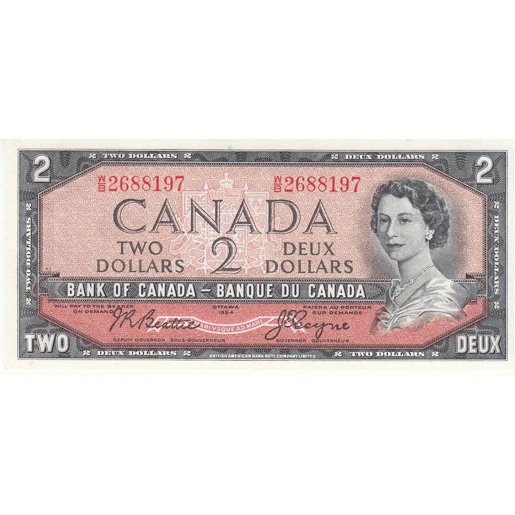 BC-38a 1954 Canada $2 Beattie-Coyne, W/B, Choice Uncirculated (CUNC63)