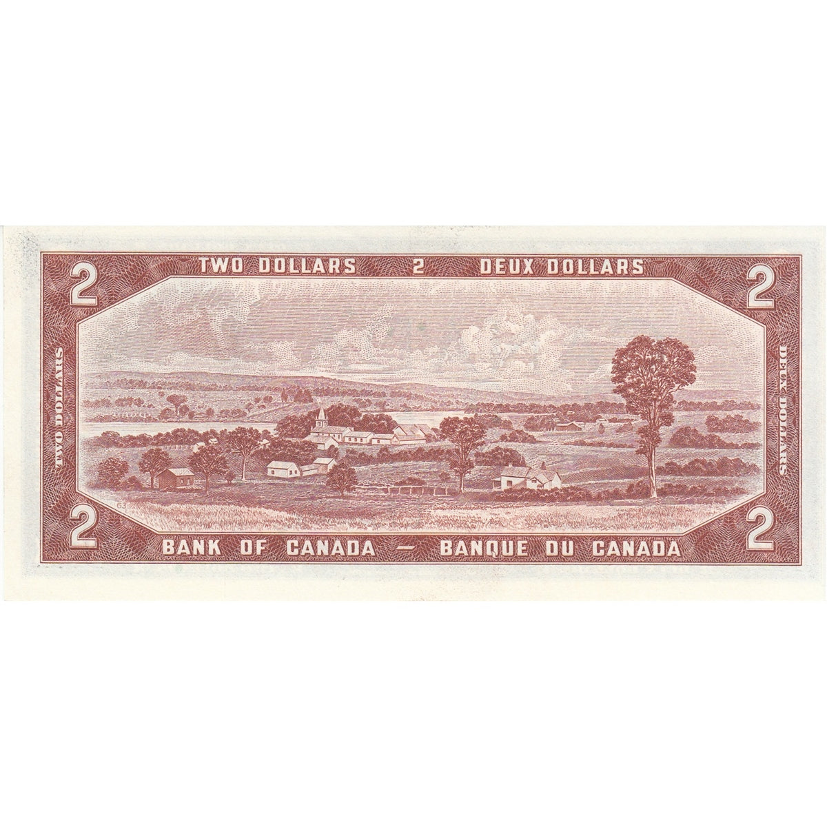 BC-38b 1954 Canada $2 Beattie-Rasminsky, B/R, Choice Uncirculated (CUNC63)