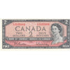BC-38b 1954 Canada $2 Beattie-Rasminsky, F/R, Uncirculated (MS60)