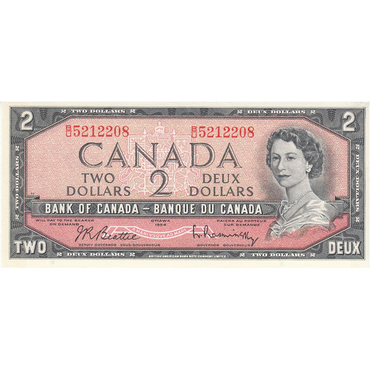 BC-38b 1954 Canada $2 Beattie-Rasminsky, B/U, Choice Uncirculated (CUNC63)