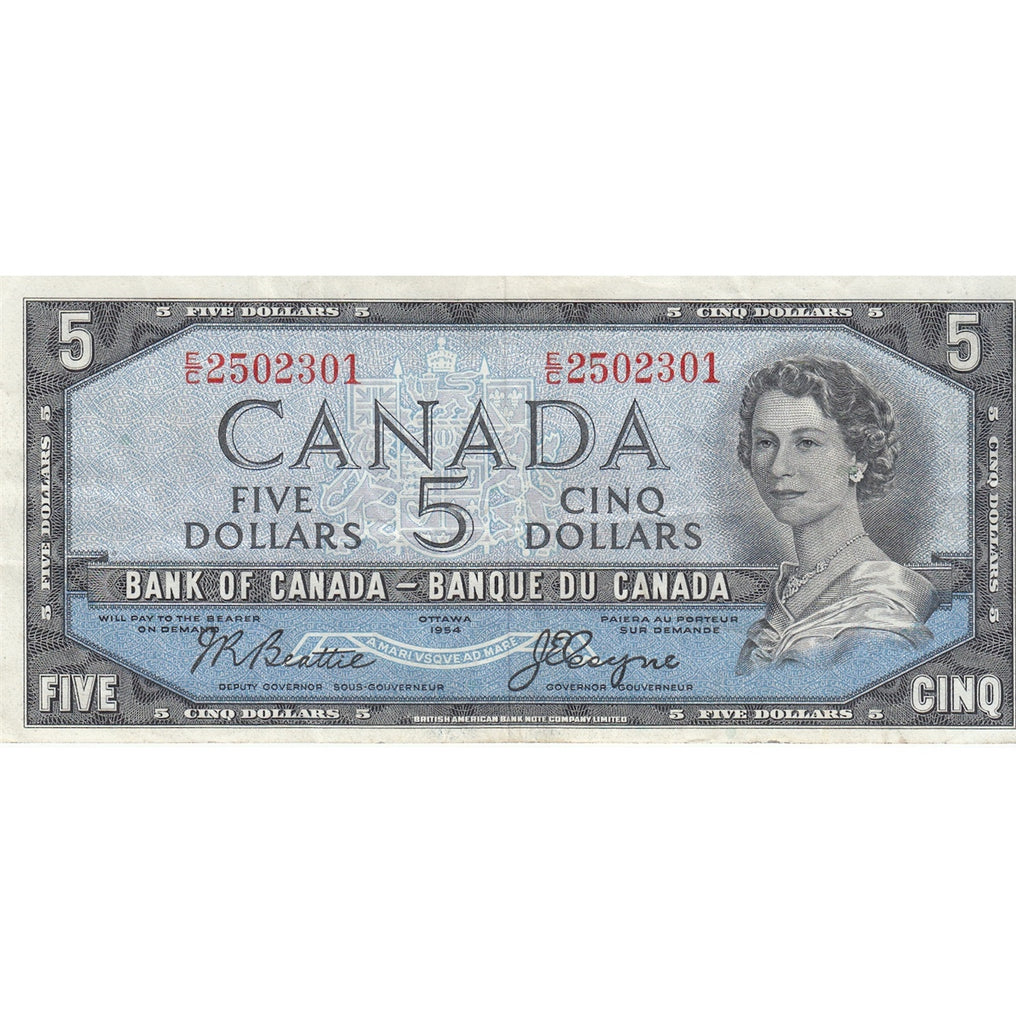 BC-31b 1954 Canada $5 Beattie-Coyne, Devil's Face, E/C, VF-EF (VF30)