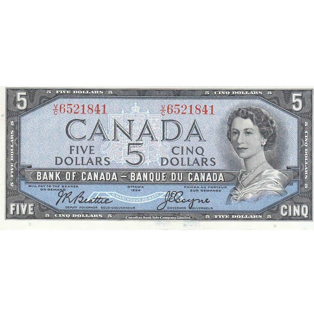 BC-39a-i 1954 Canada $5 Beattie-Coyne, V/C, Extra Fine (EF40)
