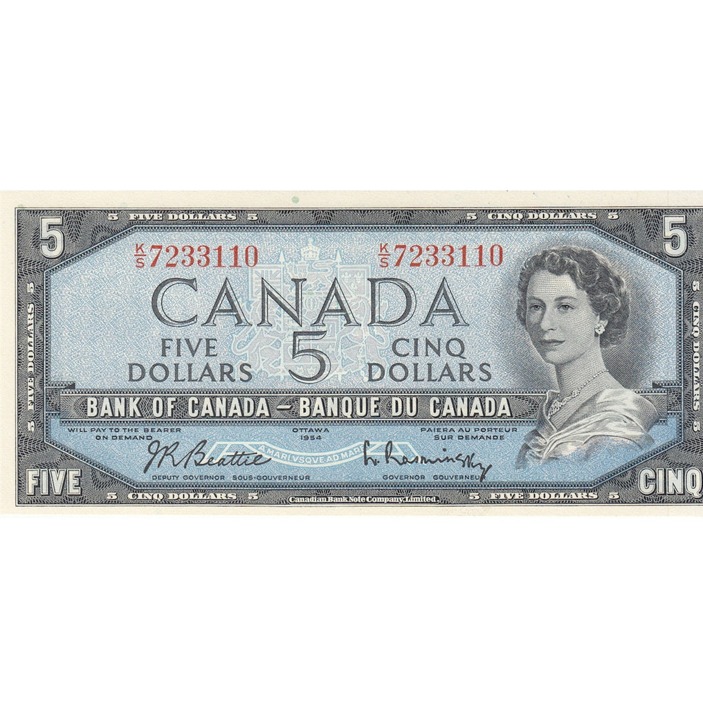 BC-39b 1954 Canada $5 Beattie-Rasminsky, K/S, Choice Uncirculated (CUNC63)