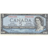 BC-39b 1954 Canada $5 Beattie-Rasminsky, M/S, Almost Uncirculated (AU50)