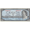 BC-39b 1954 Canada $5 Beattie-Rasminsky, W/S, Almost Uncirculated (AU50)