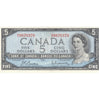 BC-39b 1954 Canada $5 Beattie-Rasminsky, K/X, Almost Uncirculated (AU50)