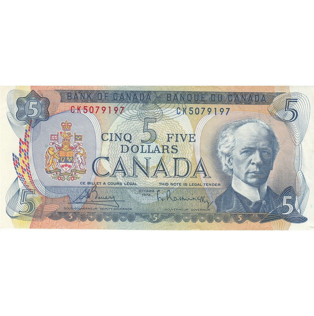 BC-48a 1972 Canada $5 Bouey-Rasminsky, CK, Extra Fine (EF40)