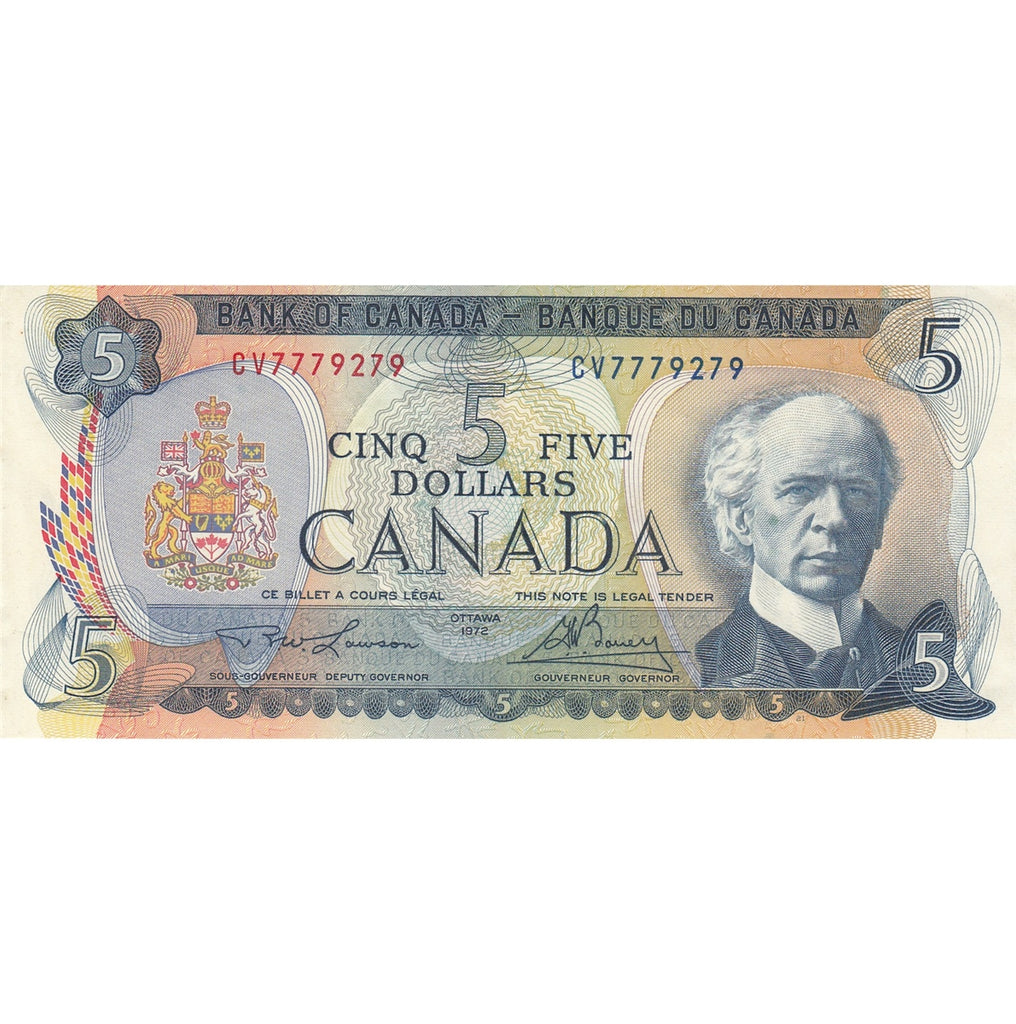 BC-48b 1972 Canada $5 Lawson-Bouey, CV, Extra Fine (EF40)