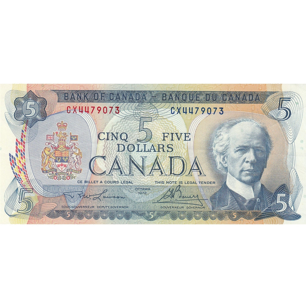 BC-48b 1972 Canada $5 Lawson-Bouey, CX, VF-EF (VF30)