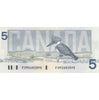 BC-56b 1986 Canada $5 Thiessen-Crow, FOM, AU-UNC (AU55)