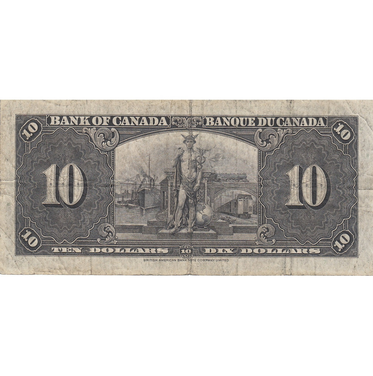 BC-24b 1937 Canada $10 Gordon-Towers, R/D, VG-F (VG10)