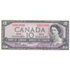 BC-40a 1954 Canada $10 Beattie-Coyne, L/D, Almost Uncirculated (AU50)