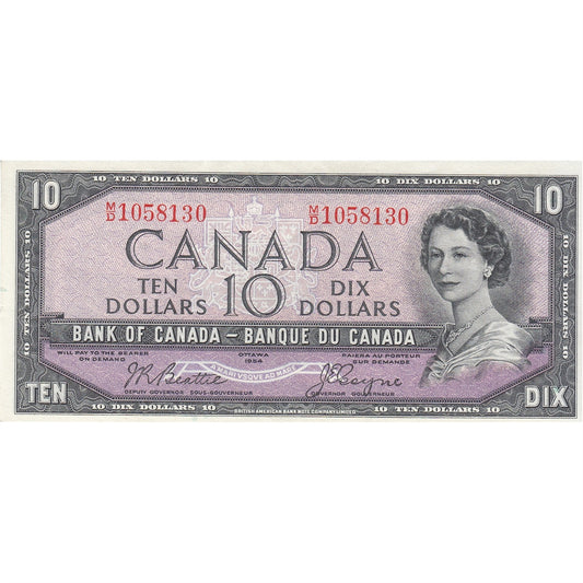 BC-40a 1954 Canada $10 Beattie-Coyne, M/D, VF-EF (VF30)