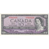 BC-40b 1954 Canada $10 Beattie-Rasminsky, G/T, AU-UNC (AU55)