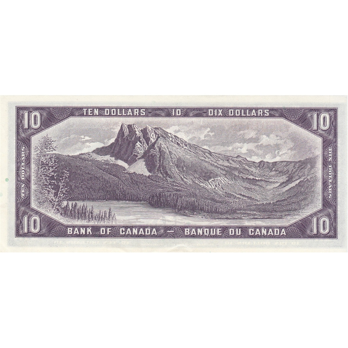 BC-40b 1954 Canada $10 Beattie-Rasminsky, G/T, AU-UNC (AU55)