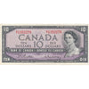 BC-40b 1954 Canada $10 Beattie-Rasminsky, N/T, VF-EF