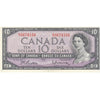 BC-40b 1954 Canada $10 Beattie-Rasminsky, E/V, Almost Uncirculated (AU50)