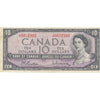 BC-40b 1954 Canada $10 Beattie-Rasminsky, J/V, F-VF (F15)