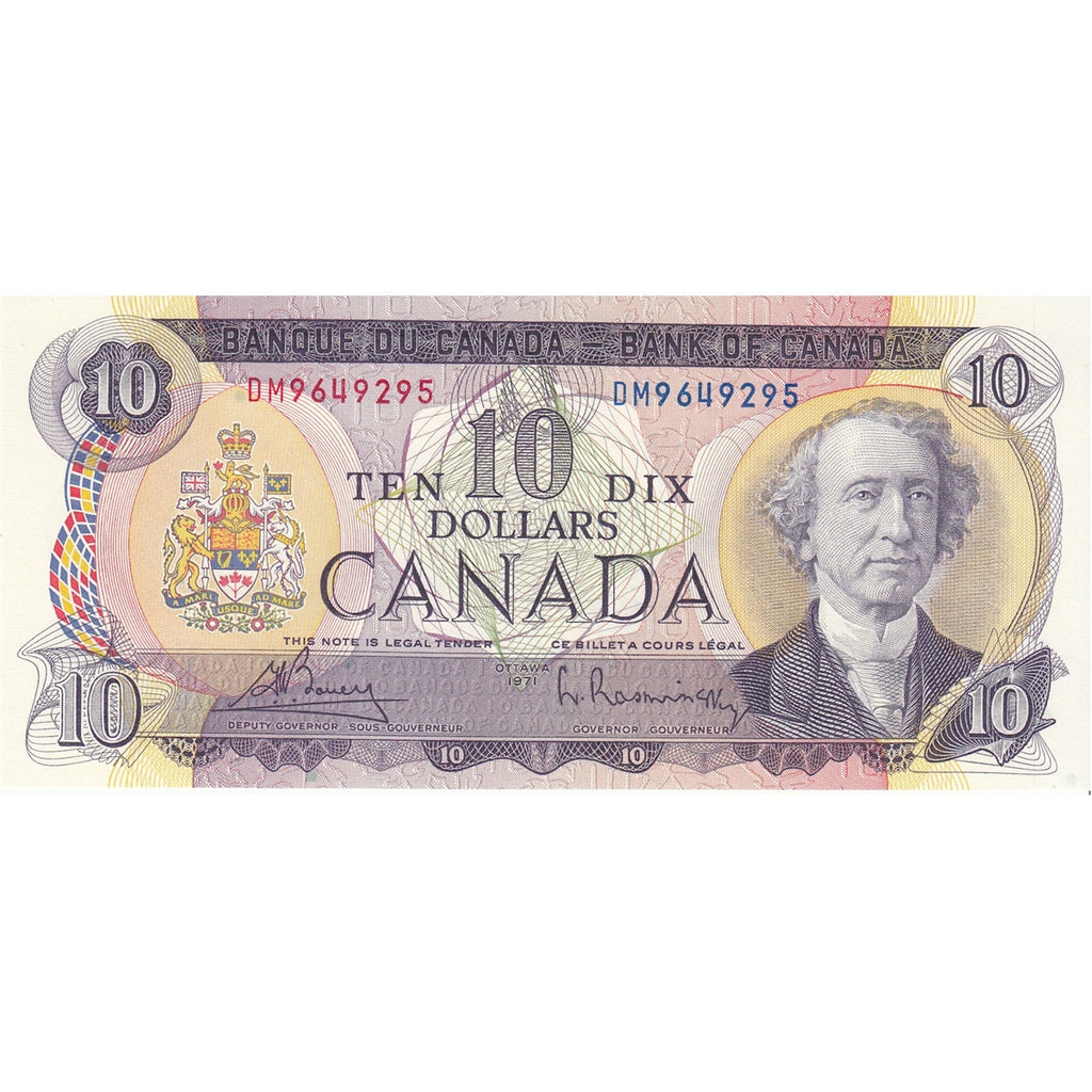 BC-49b 1971 Canada $10 Bouey-Rasminsky, DM, Choice Uncirculated (CUNC63)