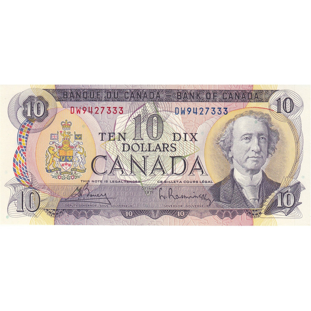 BC-49b 1971 Canada $10 Bouey-Rasminsky, DW, Choice Uncirculated (CUNC63)