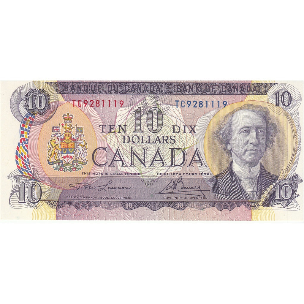 BC-49c 1971 Canada $10 Lawson-Bouey, TC, Choice Uncirculated (CUNC63)