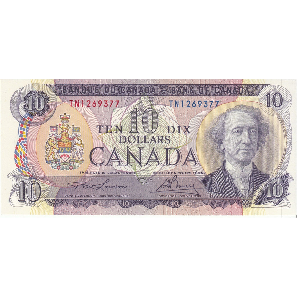 BC-49c 1971 Canada $10 Lawson-Bouey, TN, Choice Uncirculated (CUNC63)