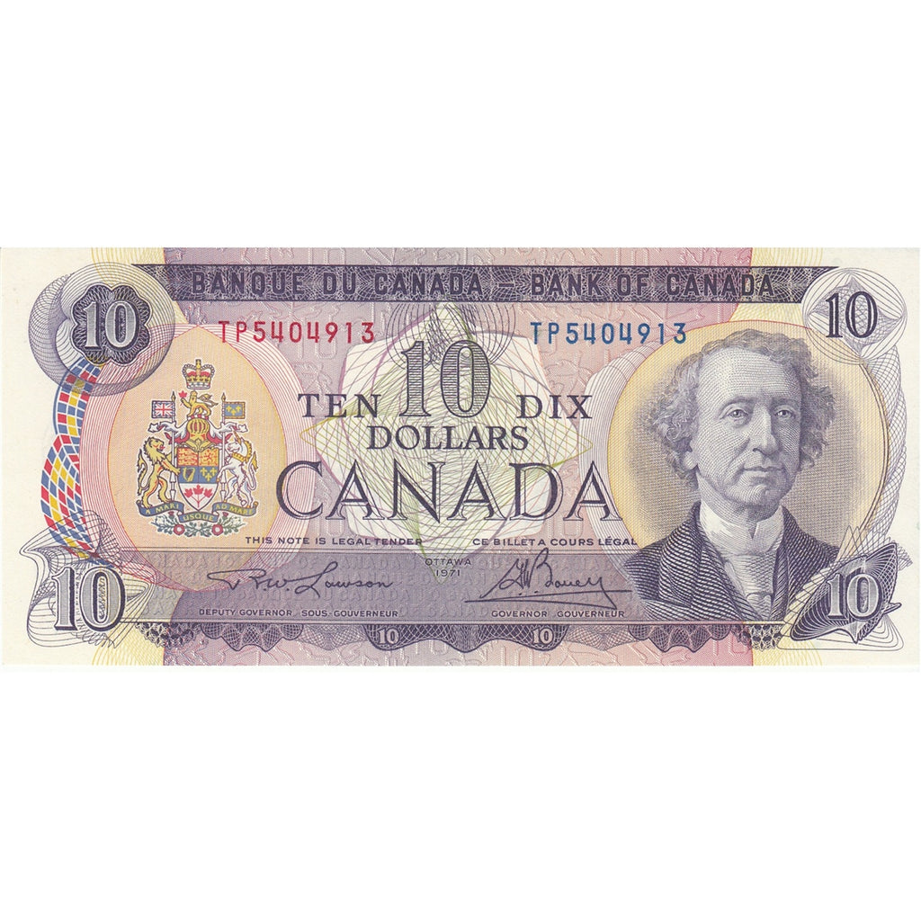 BC-49c 1971 Canada $10 Lawson-Bouey, TP, Choice Uncirculated (CUNC63)