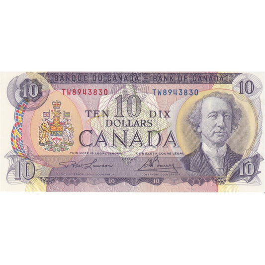BC-49c 1971 Canada $10 Lawson-Bouey, TW, Choice Uncirculated (CUNC63)