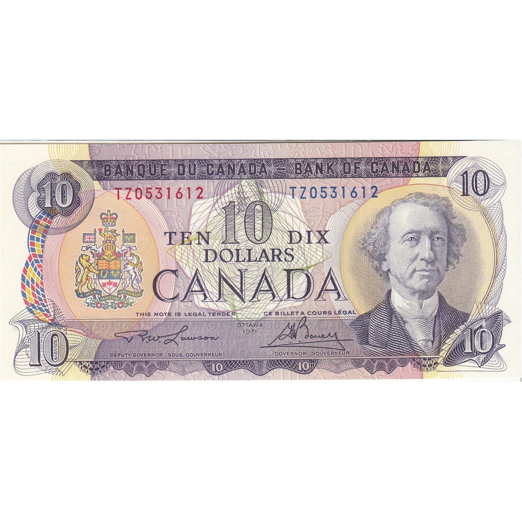 BC-49c 1971 Canada $10 Lawson-Bouey, TZ, Choice Uncirculated (CUNC63)