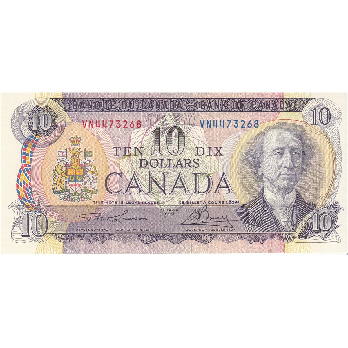 BC-49c 1971 Canada $10 Lawson-Bouey, VN, Choice Uncirculated (CUNC63)