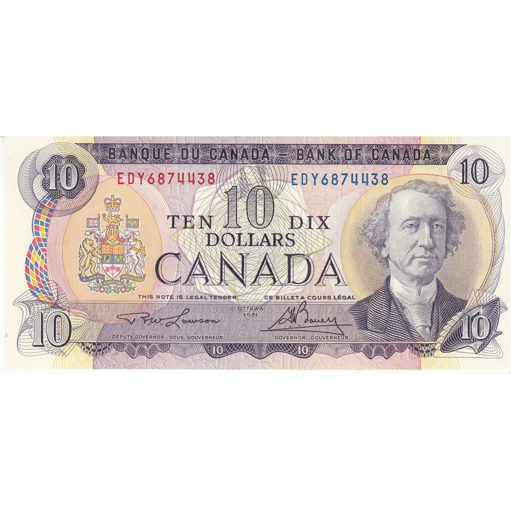 BC-49c-i 1971 Canada $10 Lawson-Bouey, EDY, Choice Uncirculated (CUNC63)