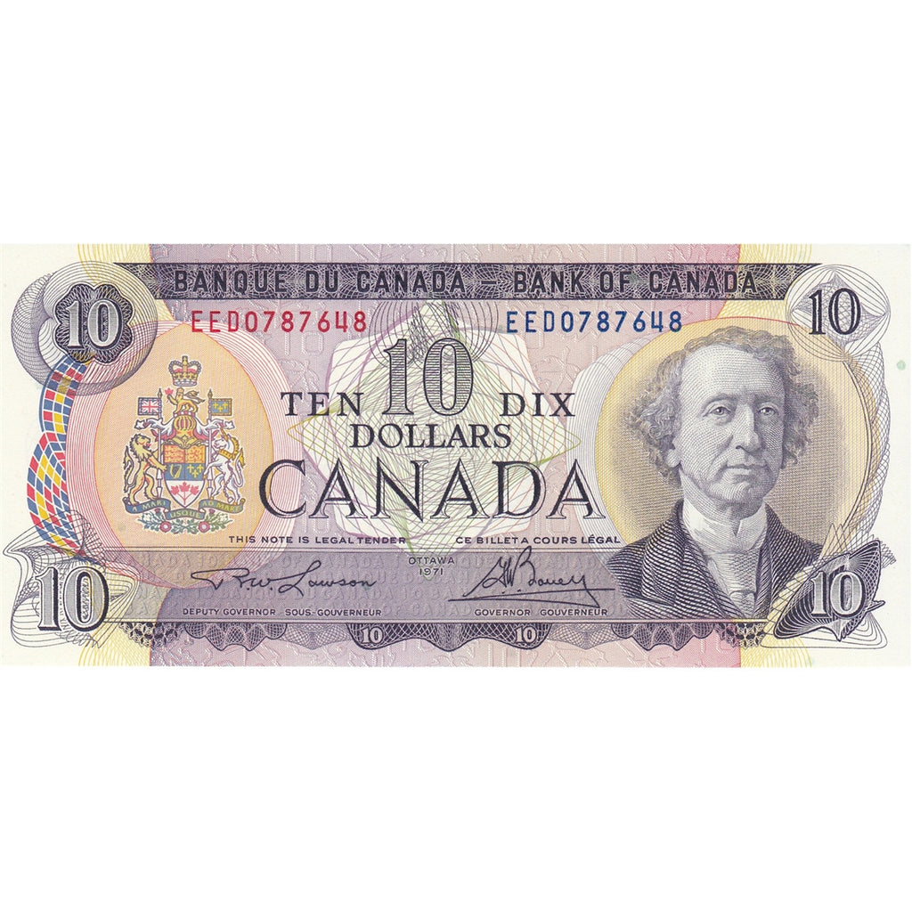 BC-49c-i 1971 Canada $10 Lawson-Bouey, EED, Choice Uncirculated (CUNC63)