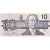 BC-57b 1989 Canada $10 Bonin-Thiessen, BDU, AU-UNC (AU55)