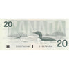 BC-58b-ii 1991 Canada $20 Bonin-Thiessen, EVD w/o BPN, AU-UNC (AU55)