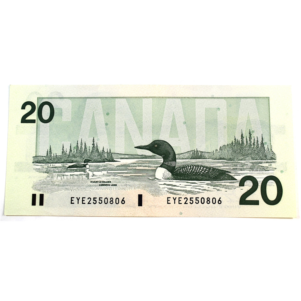 BC-58d 1991 Canada $20 Knight-Dodge, EYE, Almost Uncirculated (AU50)