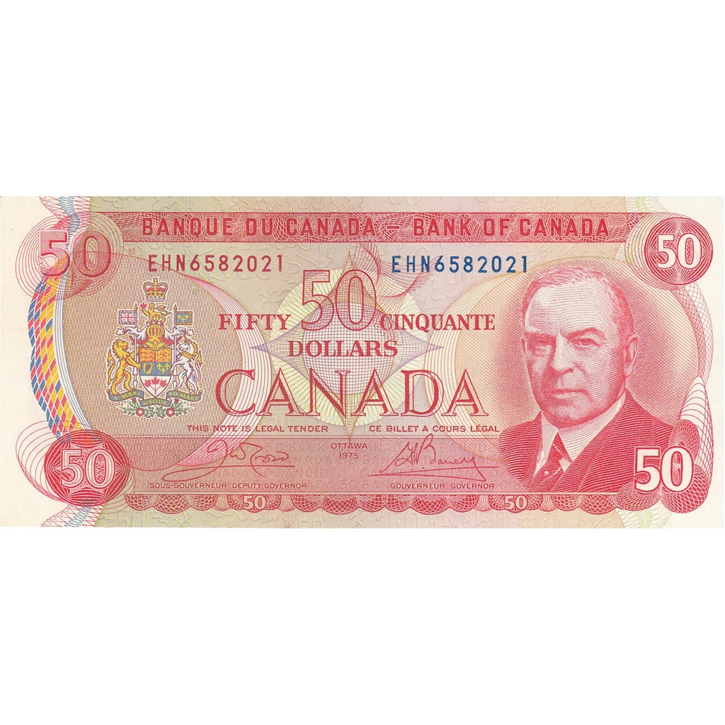 BC-51b 1975 Canada $50 Crow-Bouey, EHN, AU-UNC (AU55)