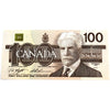 BC-60c 1988 Canada $100 Knight-Thiessen, BJI, Almost Uncirculated (AU50)