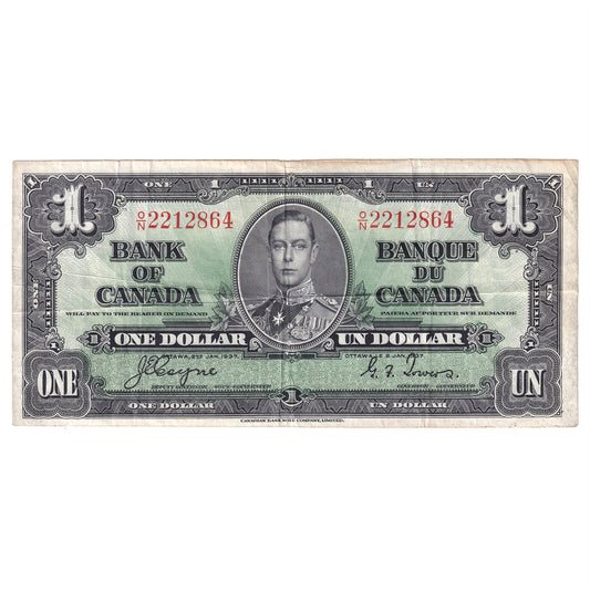 BC-21d 1937 Canada $1 Coyne-Towers, O/N, F-VF (F15)
