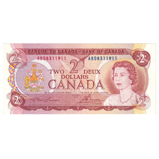 BC-47a-i 1974 Canada $2 Lawson-Bouey, ABD, EF-AU (EF45)