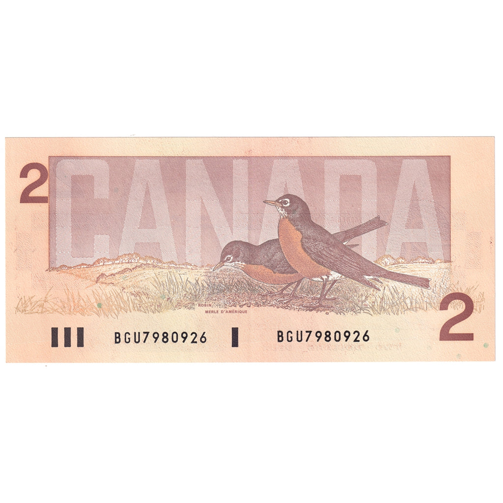 BC-55b 1986 Canada $2 Thiessen-Crow, BGU, EF-AU (EF45)