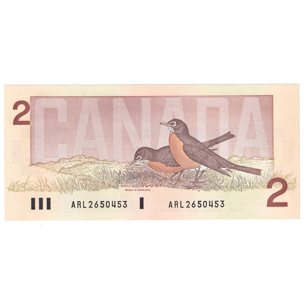BC-55a 1986 Canada $2 Crow-Bouey, ARL, AU-UNC (AU55)